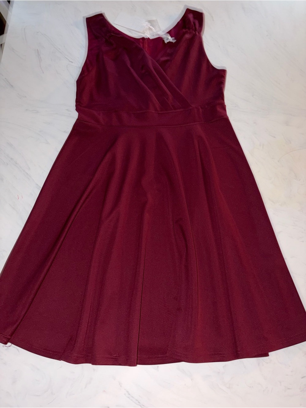 Grace Karin deep red Faux-Wrap Sleeveless Midi Dress xl new nwt fit n flare